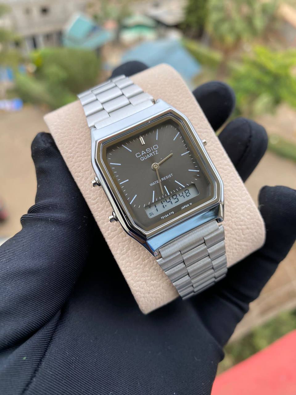 CASIO DUAL TIME UNISEX WATER RESISTANT BATTERY POWERED STAINLESS STEEL ENQUIRIES