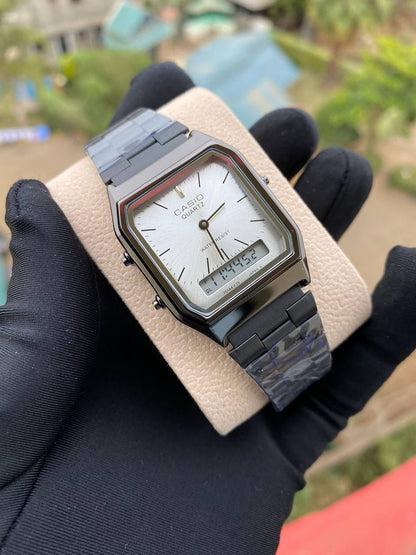 CASIO DUAL TIME UNISEX WATER RESISTANT BATTERY POWERED STAINLESS STEEL ENQUIRIES