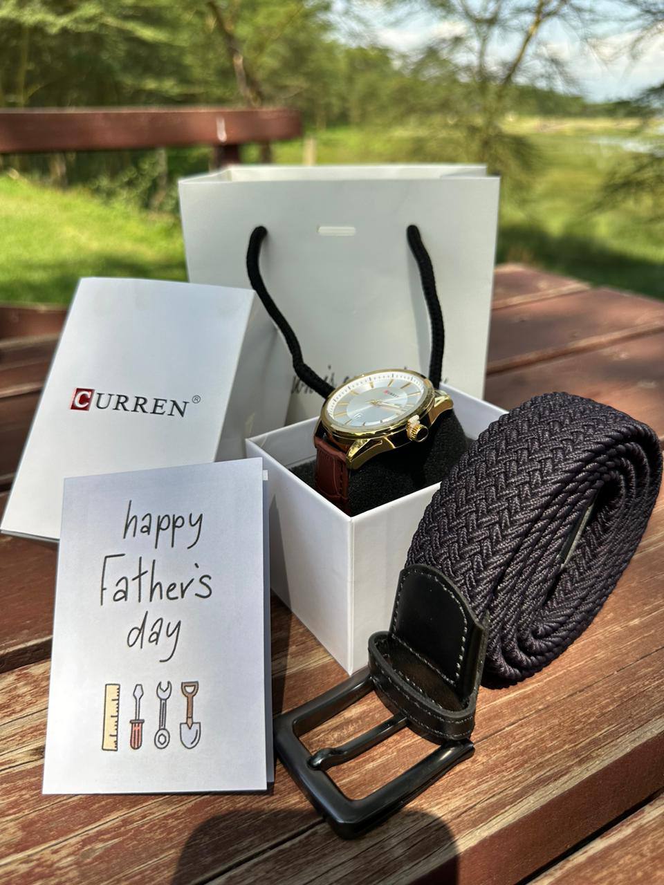 FATHERS DAY GIFT PACKAGE CURREN WATCH X BOX LEATHER WALLET BAG ENQUIRIES