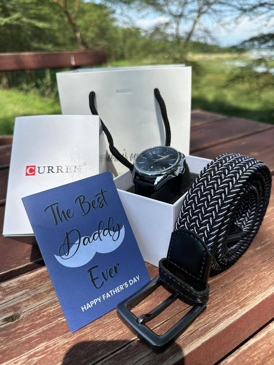 FATHERS DAY GIFT PACKAGE CURREN WATCH X BOX LEATHER WALLET BAG ENQUIRIES