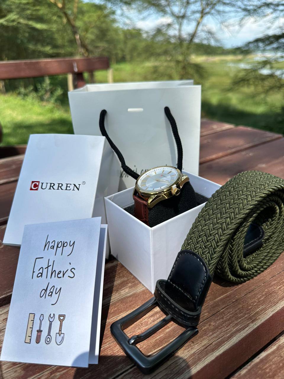 FATHERS DAY GIFT PACKAGE CURREN WATCH X BOX LEATHER WALLET BAG ENQUIRIES