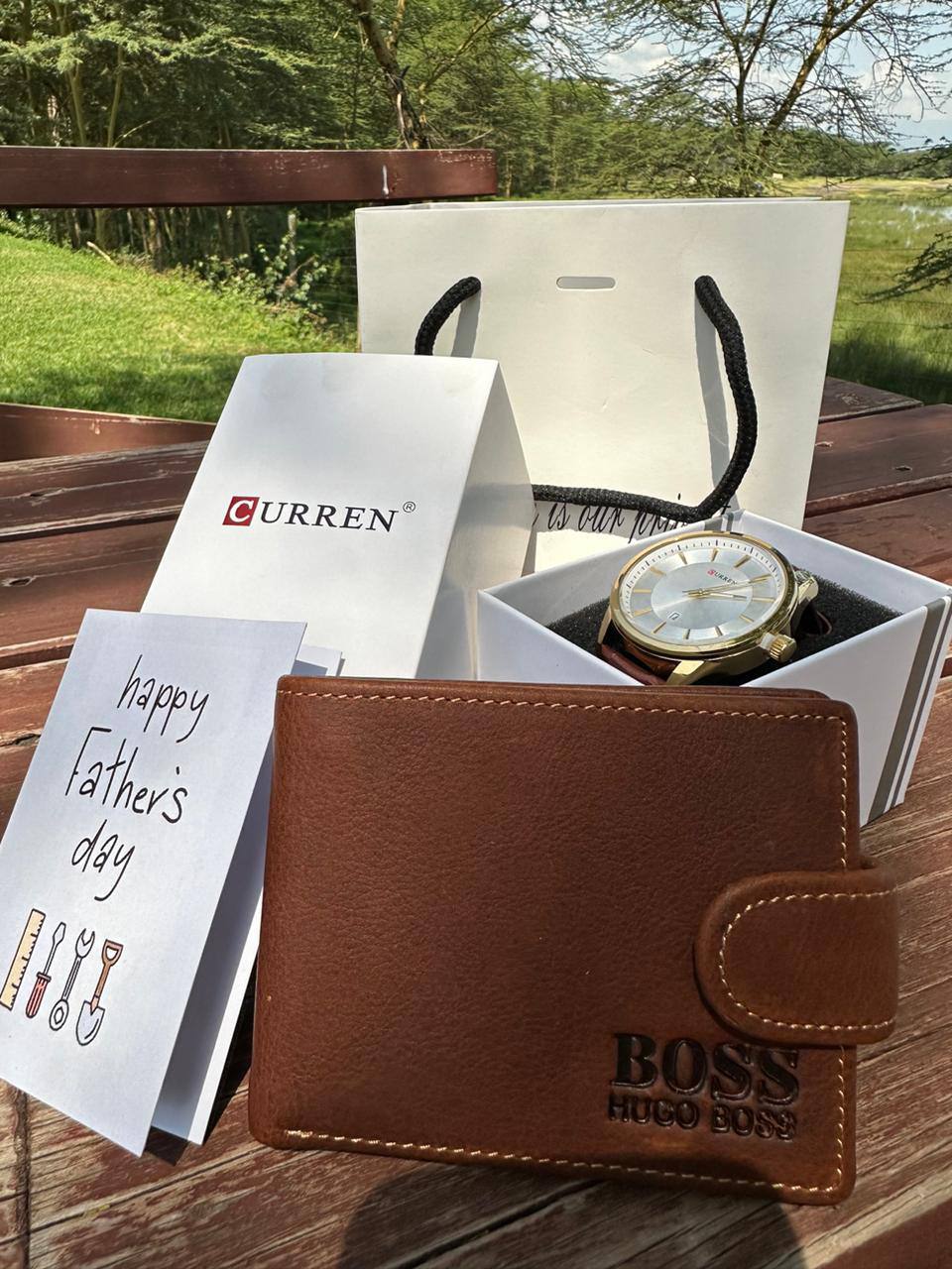 FATHERS DAY GIFT PACKAGE CURREN WATCH X BOX LEATHER WALLET BAG ENQUIRIES