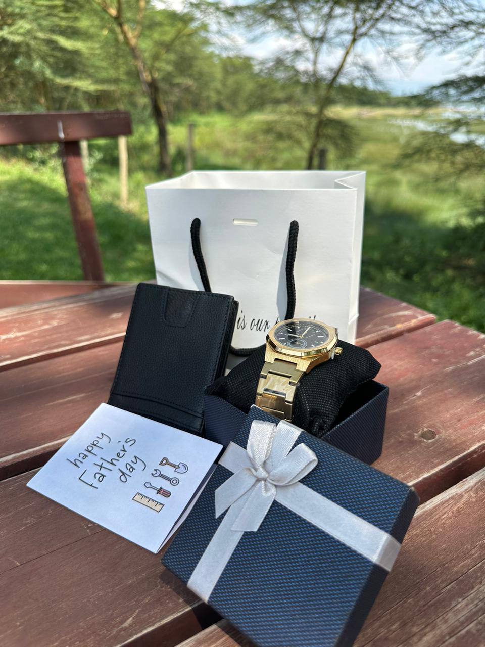 FATHERS DAY GIFT PACKAGE SWISH WATCH MONEY CLIP WALLET BOX,BAG &CARD ENQUIRIES