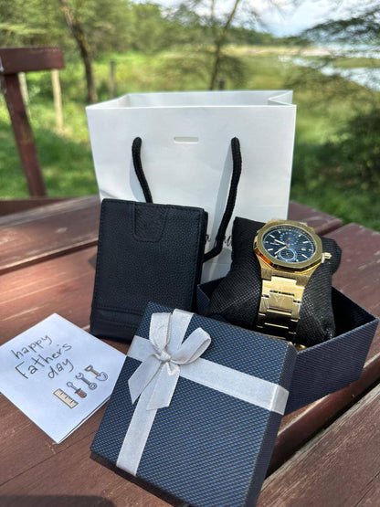 FATHERS DAY GIFT PACKAGE SWISH WATCH MONEY CLIP WALLET BOX,BAG &CARD ENQUIRIES