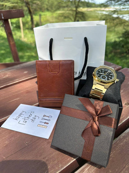 FATHERS DAY GIFT PACKAGE SWISH WATCH MONEY CLIP WALLET BOX,BAG &CARD ENQUIRIES