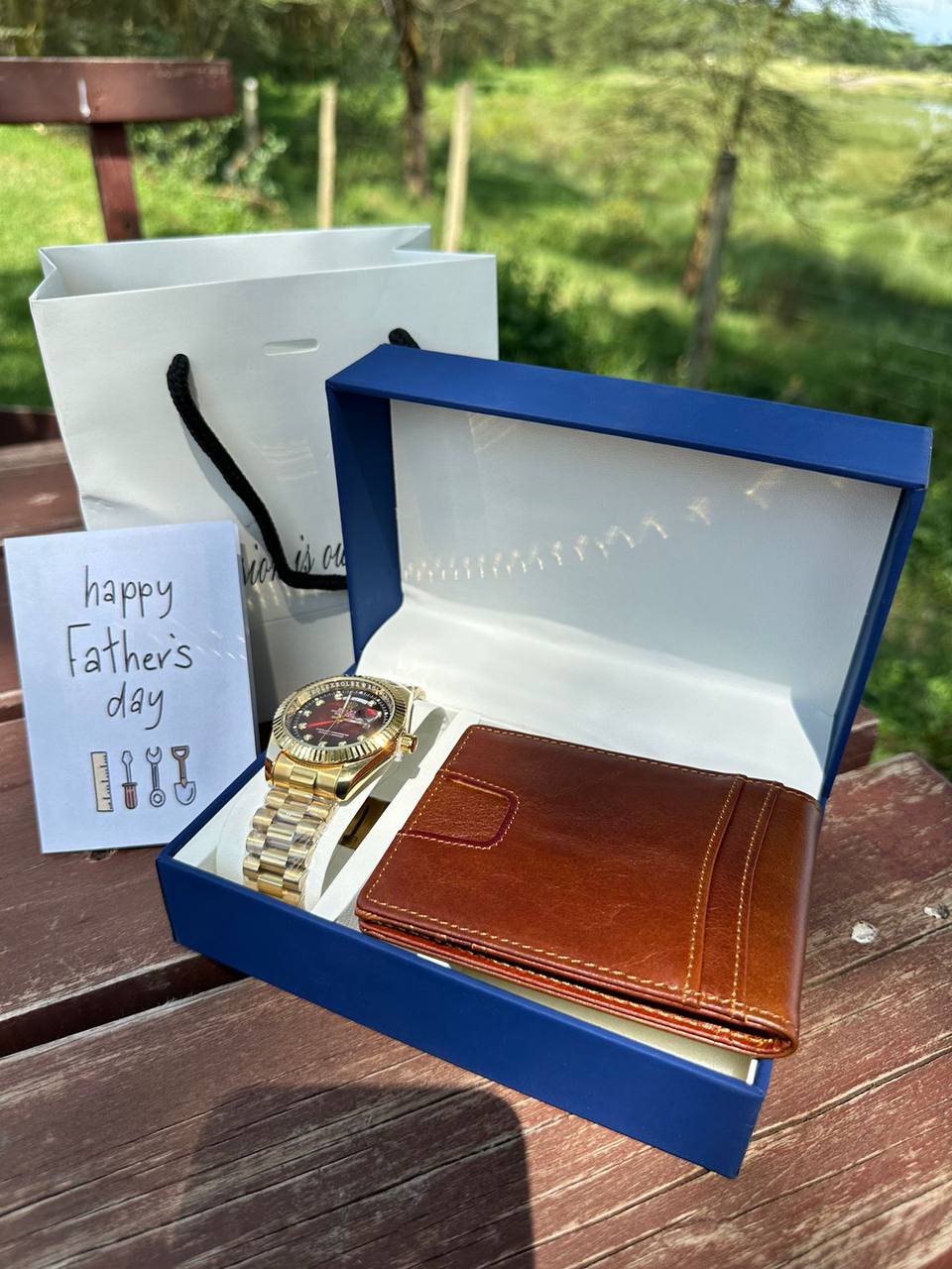 FATHERS DAY GIFT PACKAGE ROLEX WATCH MONEY CLIP WALLET BOX,BAG &CARD ENQUIRIES