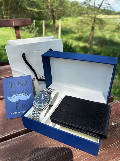 FATHERS DAY GIFT PACKAGE ROLEX WATCH MONEY CLIP WALLET BOX,BAG &CARD ENQUIRIES