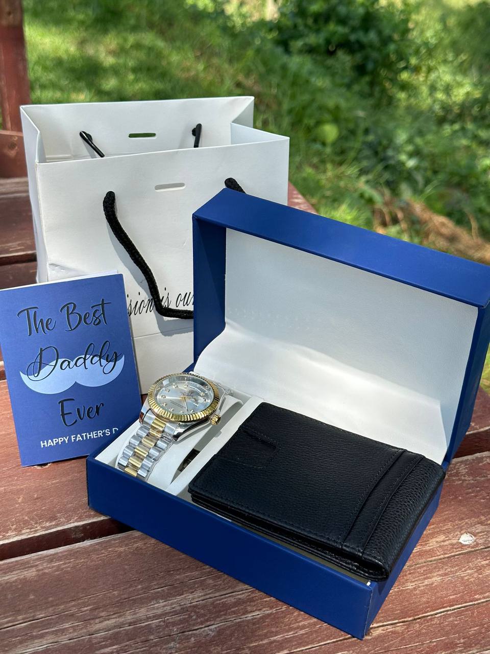 FATHERS DAY GIFT PACKAGE ROLEX WATCH MONEY CLIP WALLET BOX,BAG &CARD ENQUIRIES