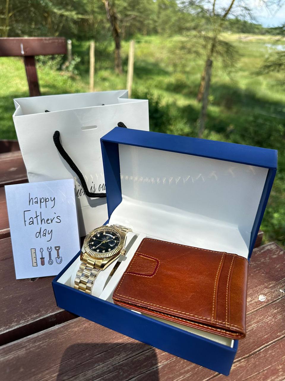 FATHERS DAY GIFT PACKAGE ROLEX WATCH MONEY CLIP WALLET BOX,BAG &CARD ENQUIRIES
