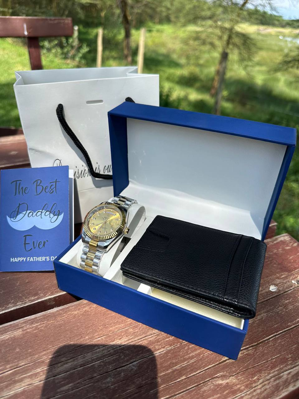 FATHERS DAY GIFT PACKAGE ROLEX WATCH MONEY CLIP WALLET BOX,BAG &CARD ENQUIRIES