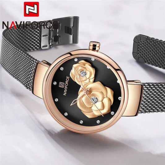 #NAVIFORCE LADIES #NF5013 ADJUSTABLE MESH STRAP WATER RESISTANT ENQUIRIES