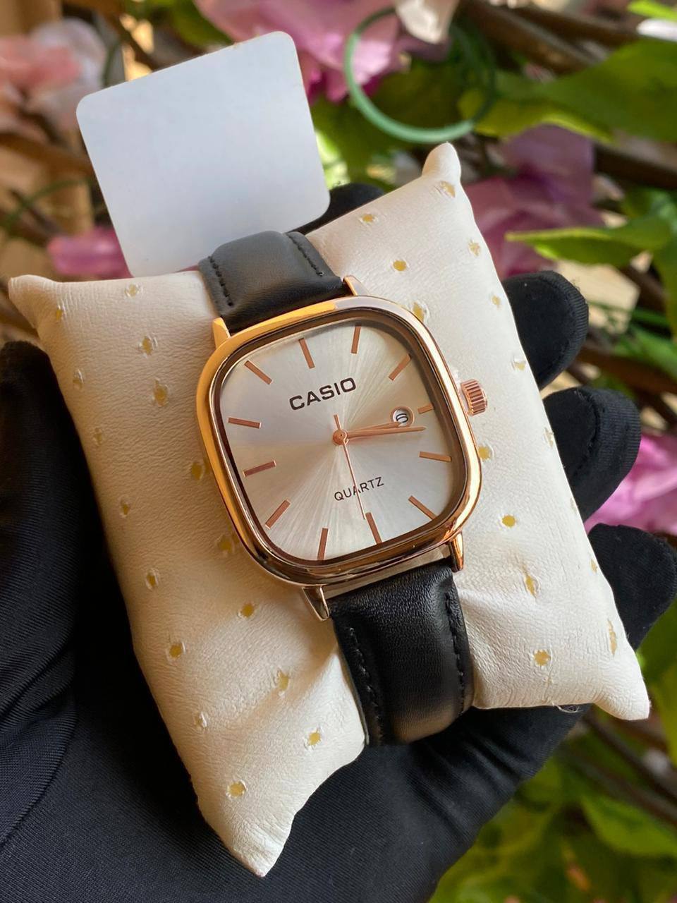 CASIO SQUARE LEATHER UNISEX DATE DISPLAY WATER RESISTANT BATTERY POWERED CASIO BRANDED BOX