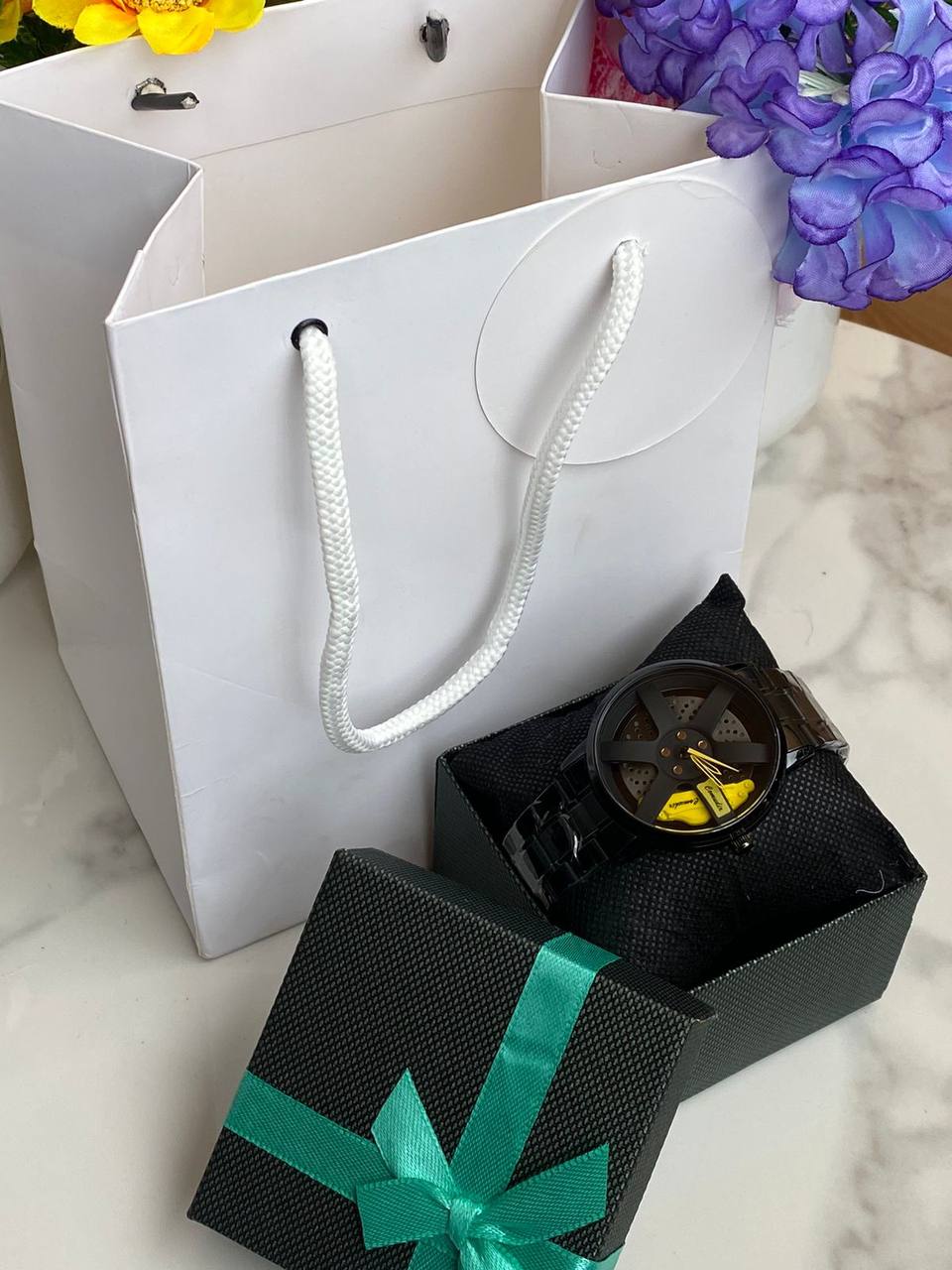 WHEEL WATCH INSPIRED X BAG X BOX STAINLESS STEEL BATTERY POWERED NB: WATCH DOES NOT ROTATE