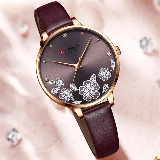 CURREN LADIES #9068 (LEATHER ) WATER RESISTANT BATTERY POWERED ENQUIRIES