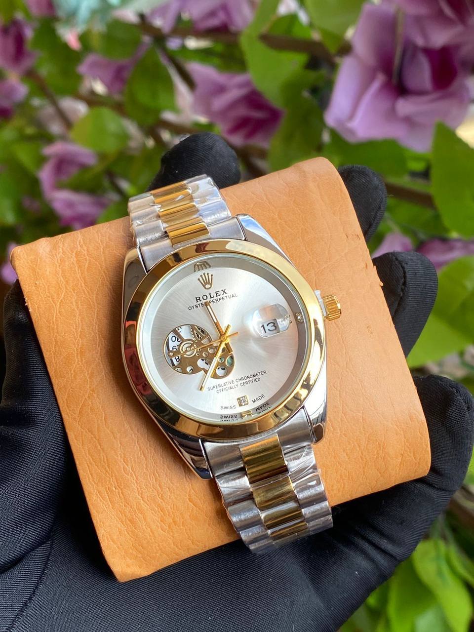 GENTS ROLEX DATE DISPLAY WATER RESISTANT BATTERY POWERED ROLEX BRANDED BOX AND ENQUIRIES