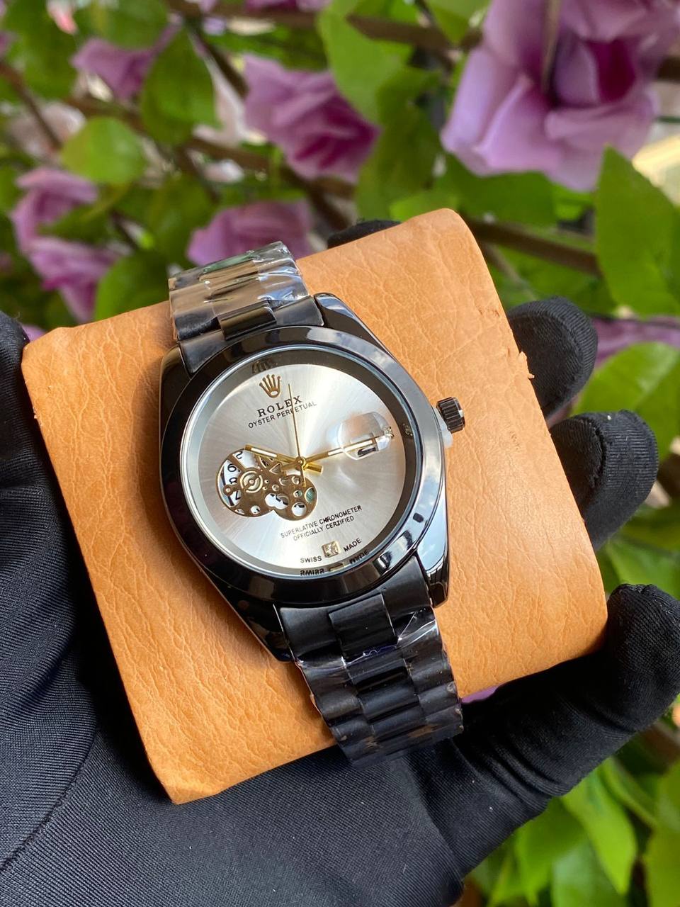 GENTS ROLEX DATE DISPLAY WATER RESISTANT BATTERY POWERED ROLEX BRANDED BOX AND ENQUIRIES