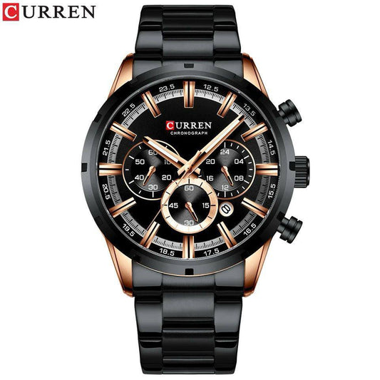 CURREN GENTS #8392 WATER RESISTANT BATTERY POWERED DATE DISPLAY CHRONOGRAPH MOVEMENT 2 COLOR OPTIONS ENQUIRIES