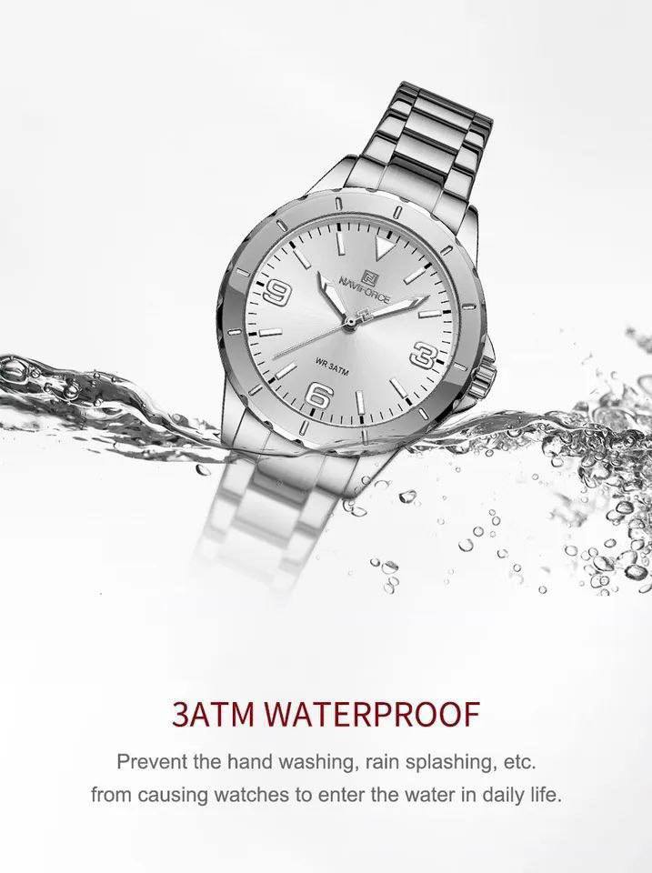 NAVIFORCE LADIES #NF 5022 DATE DISPLAY WATER RESISTANT 50 ATM STAINLESS STEEL LUMINOUS FUNCTION BLUE ROSE GOLD BLACK SILVER ENQUIRIES