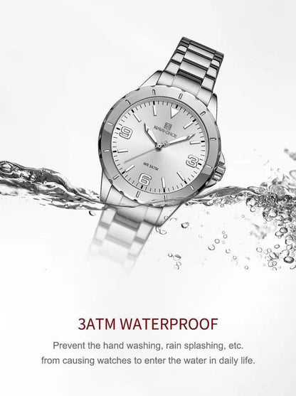 NAVIFORCE LADIES #NF 5022 DATE DISPLAY WATER RESISTANT 50 ATM STAINLESS STEEL LUMINOUS FUNCTION BLUE ROSE GOLD BLACK SILVER ENQUIRIES