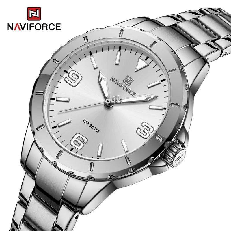 NAVIFORCE LADIES #NF 5022 DATE DISPLAY WATER RESISTANT 50 ATM STAINLESS STEEL LUMINOUS FUNCTION BLUE ROSE GOLD BLACK SILVER ENQUIRIES