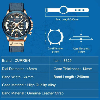 CRRJU CHRONOGRAPH MEN WATCH ADJUSTABLE MESH STRAP CHRONOGRAPH MOVEMENT DATE DISPLAY WATER RESISTANT BATTERY POWERED CRRJU BRANDED BOX