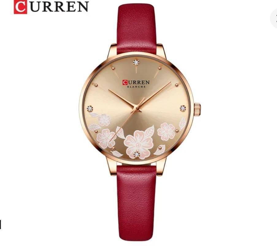 CURREN LADIES #9068(LEATHER ) WATER RESISTANT BATTERY POWERED ENQUIRIES