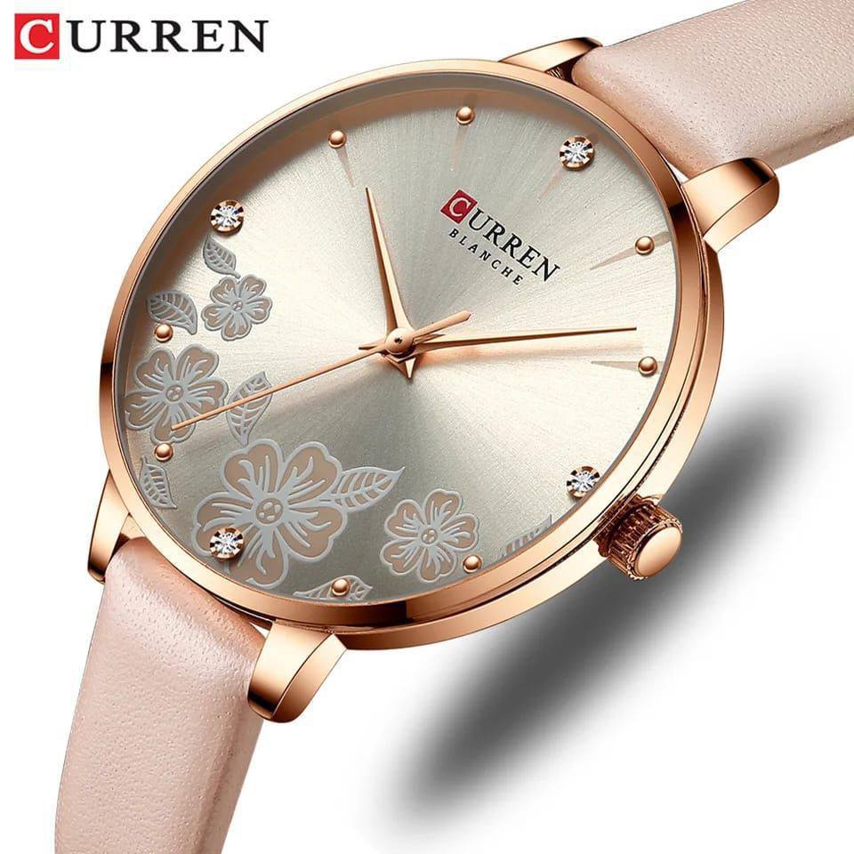 CURREN LADIES #9068(LEATHER ) WATER RESISTANT BATTERY POWERED ENQUIRIES