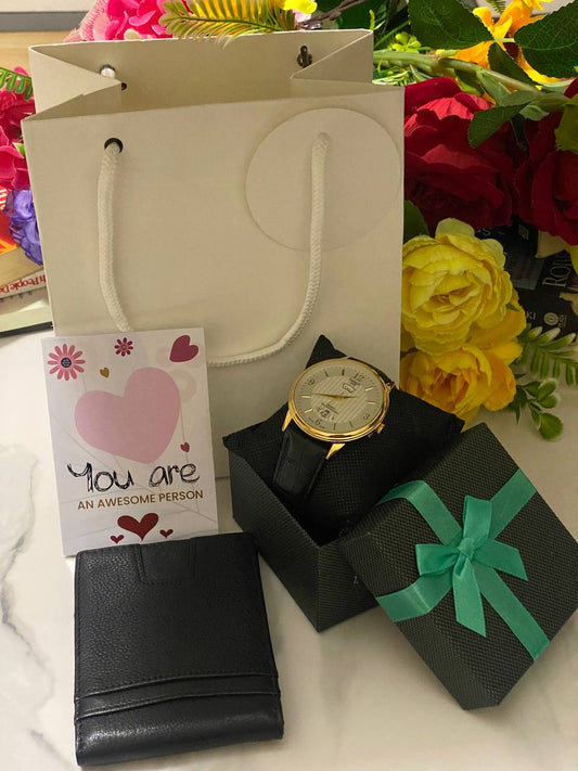 SWISH GENTS WATCH DAY&DATE DISPLAY BATTERY POWERED STAINLESS STEEL WATER RESISTANT TWO-TONE GOLDSILVER ENQUIRIES