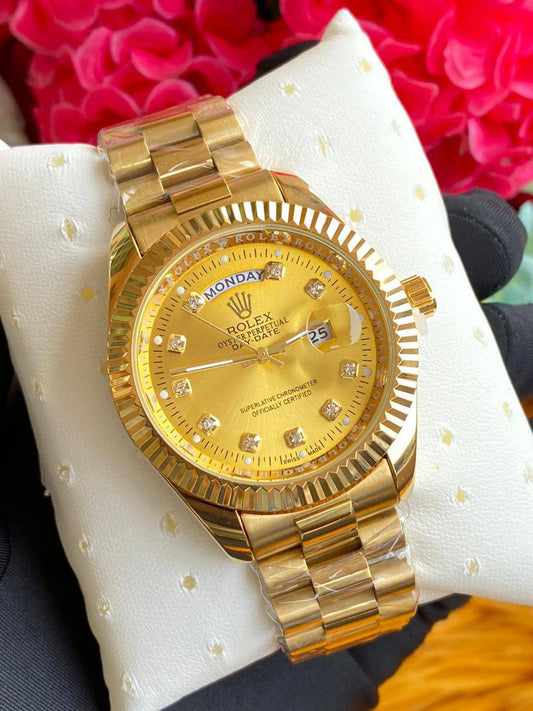 ROLEX WATCH BATTERY POWERED WATER RESISTANT DATE DISPLAY STAINLESS STEEL ENQUIRIES