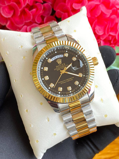 ROLEX WATCH BATTERY POWERED WATER RESISTANT DATE DISPLAY STAINLESS STEEL ENQUIRIES