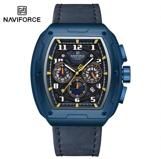NAVIFORCE GENTS WATCH #NF 8053 CHRONOGRAPH DATE DISPLAY WATER RESISTANT BATTERY POWERED LEATHER STRAP ENQUIRIES