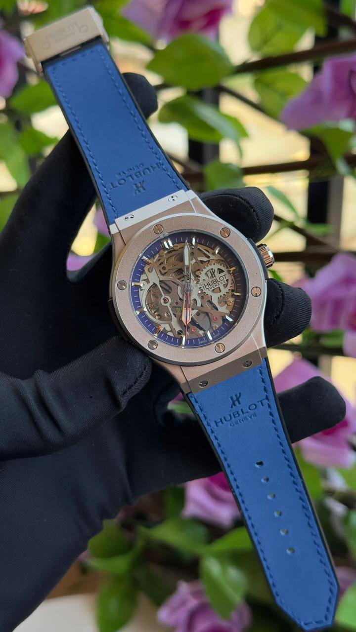 HUBLOT AUTOMATIC GENTS WATCH TOURBILLON MACHINE WATER RESISTANT LEATHER X RUBBER HUBLOT STRAP AND ENQUIRIES