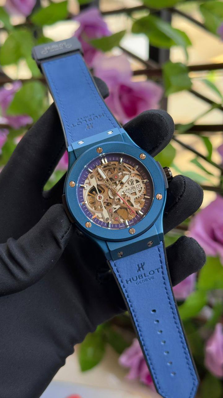 HUBLOT AUTOMATIC GENTS WATCH TOURBILLON MACHINE WATER RESISTANT LEATHER X RUBBER HUBLOT STRAP AND ENQUIRIES