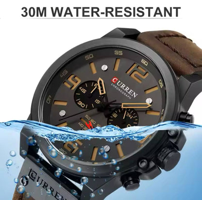 CURREN 8314 WATER RESISTANT LEATHER STRAP CHRONOGRAPH DATE DISPLAY CURREN BRANDED BOX AND ENQUIRIES