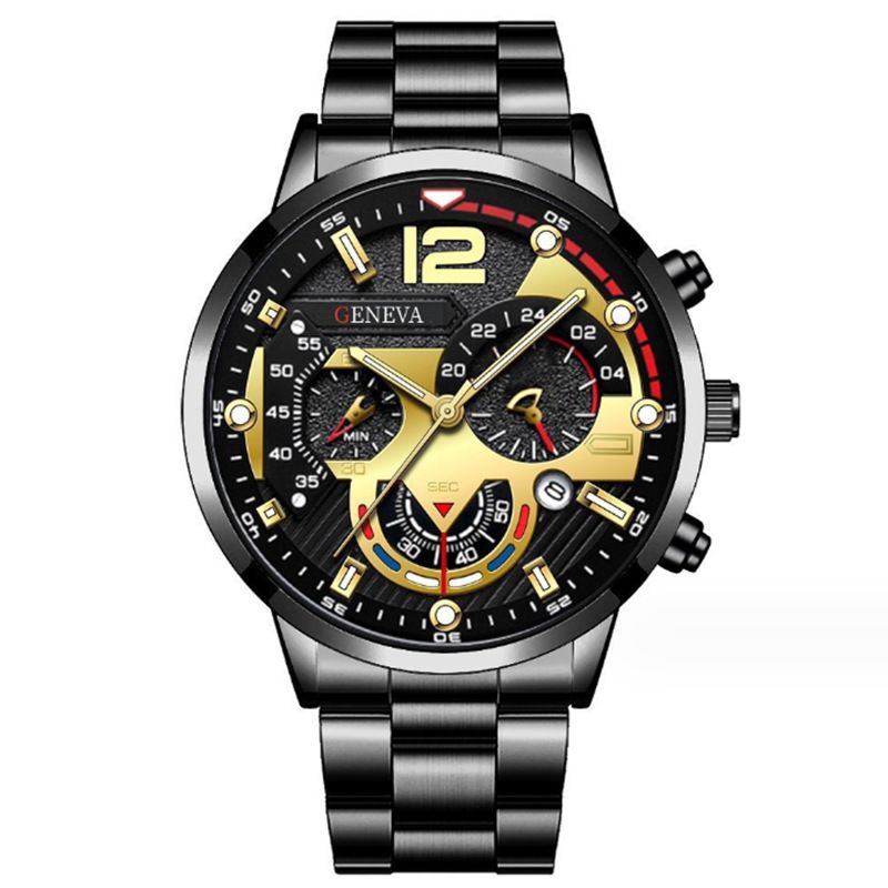2024 Fashion Mens Watches Luxury Stainless Steel Quartz Wristwatch Calendar Luminous Clock Men Business Casual Watch