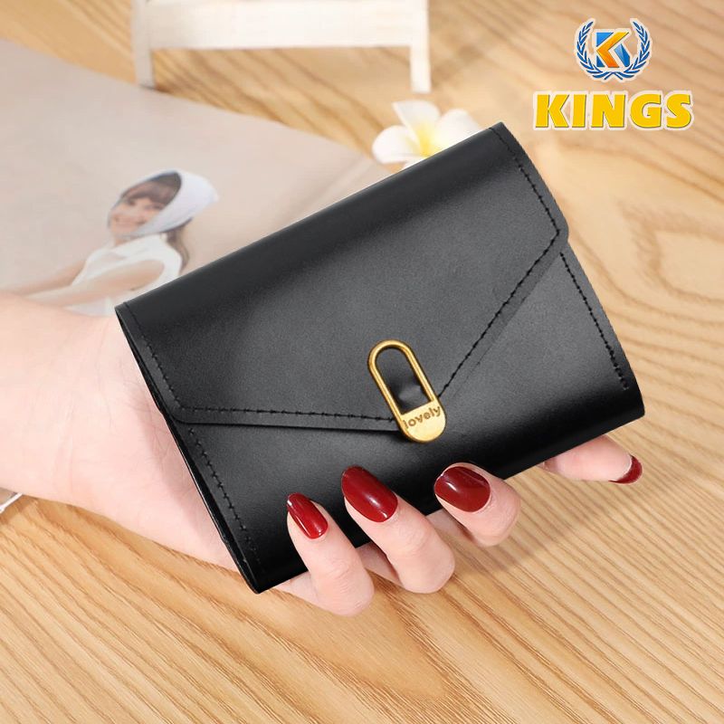 Women Short Wallet Ladies Coin Purse Tri-fold Wallet Card Case PU Synthetic Leather Wallet