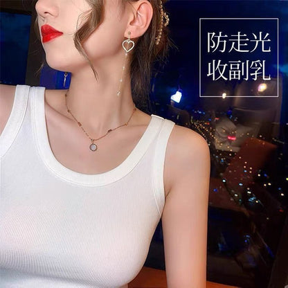 New Camisole vest Women Tops T-shirts Small Tank top slim Women's Cotton Ladies Girls' Suspended Vest Female Camisole wearoutside sleeveless threaded t-shirt Running Gym Yoga Lingerie Clothing Dresse