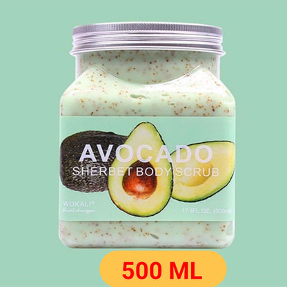 Wokali Avocado Sherbet Body Scrub, 500ml Exfoliating Smoothen Skin