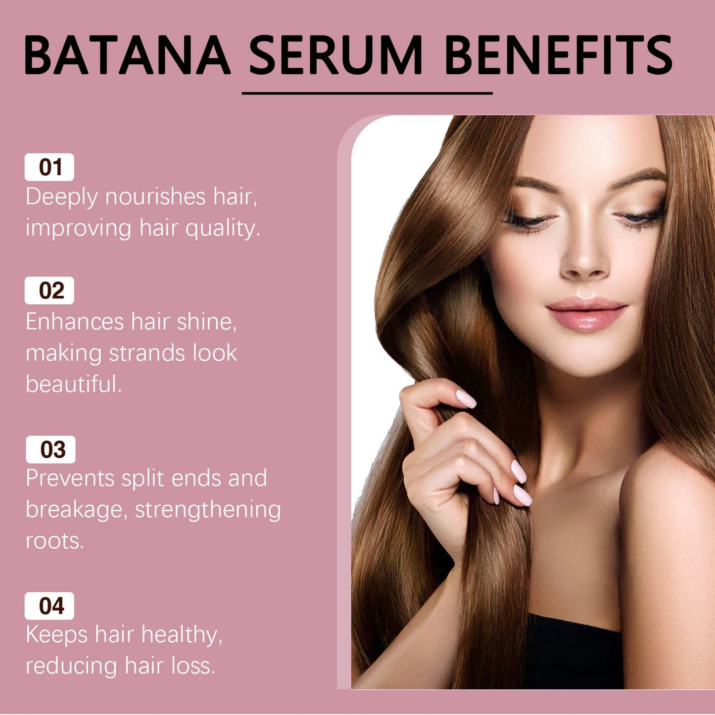 EELHOE Batana Oil Hair Care Essential Oil Hair Strengthening Hair Growth Serum Anti-Hair Loss Treatment Repairs Frizzy Hair Deep Nourishes Scalp Smooth Hair Conditioner Ehance Hair Shine Batana Serum