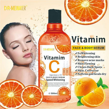 DR MEINAIER Vitamin C Serum for Face and Body Anti-Wrinkle Moisturizer Original Freckle Fade Dark Spot 500ml Anti-aging, Brightening Skin, Anti-acne Facial Serum