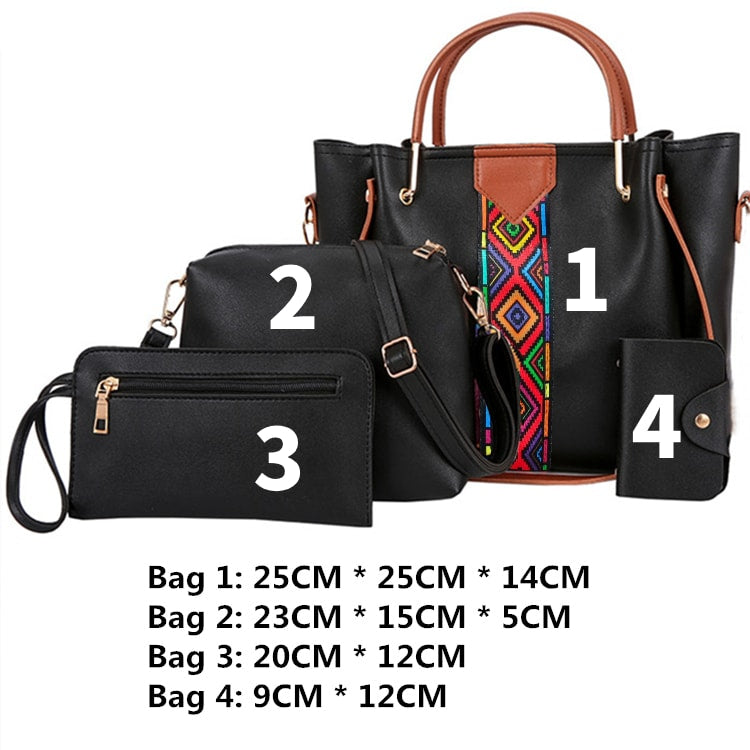 4 PCS Women Bags Handbags Ladies Bags Purse Shoulder Bags Tote Bags Hobo Bags