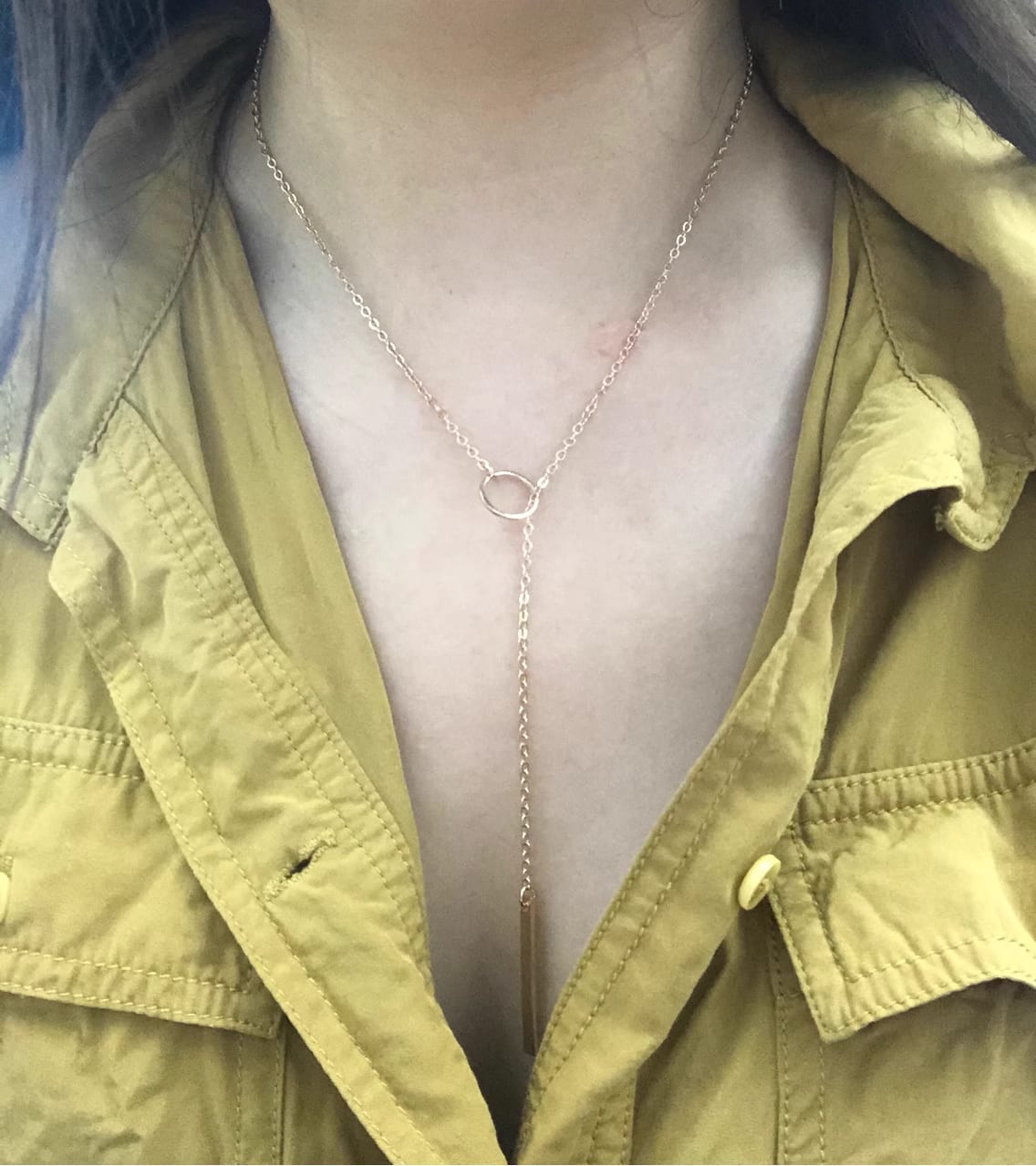 Popular fashion punk European and American simple temperament metal ring short necklace neck chain female collarbone chain