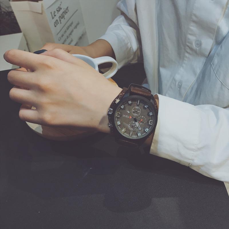 Vintage Classic Stainless Steel Waterproof Date Leather Strap Quartz Watch