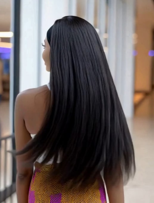 Synthetic Yaki Kinky Straight Wigs - 26 Inch 1B Black | Adjustable Headband & Natural Look(African Women, Protective Style, Quick Install, Realis,Birthday Gift)