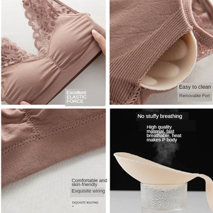 New Arrival Women Lace Bra Seamless Wireless Beauty Back Push Up Bra Cozy Chest Tube Top Sports Fitness Vest Bralette Bra Running Yoga Paded Bra Ladies Underwear Chest Wrap Undies Lingerie Female