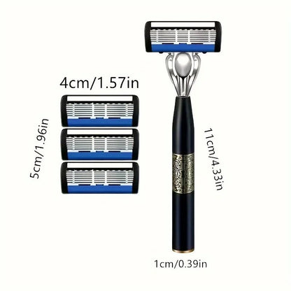 Men Shaver Razor Barber Tools Facial Hair Razor 7 Layers Blades High Quality Antique Shaving Knife Shaver With Replacement Head