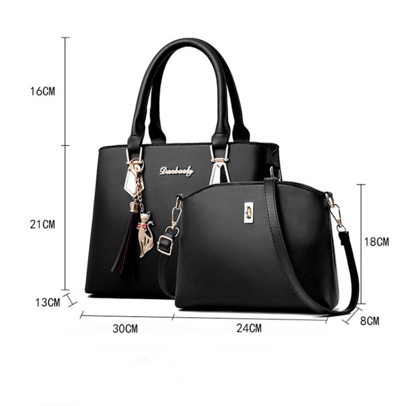 2 PCS/Sets Women Bags Handbag for Women Ladies Bags Shoulder Bag Crossbody Bag Discount On Sale