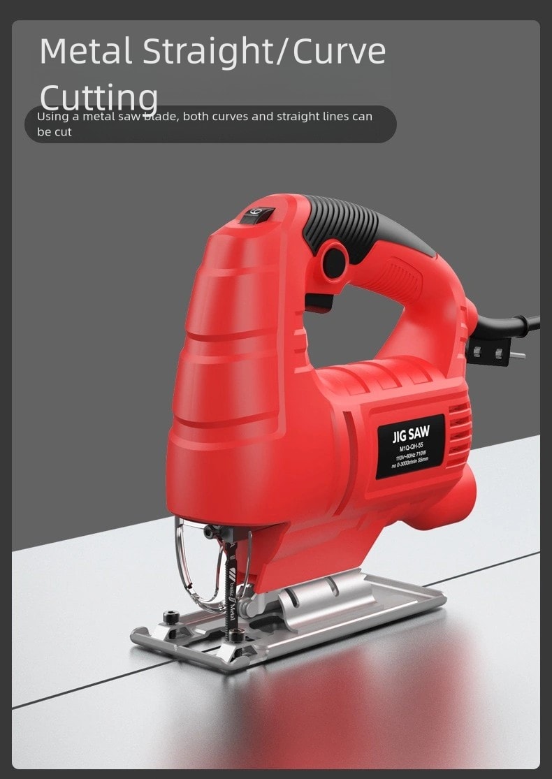 6-Speed Control Electric Jigsaw with 10 Wood Cutting Blades, 45° Bevel Cutting, ,Jig Saw (official standard kit)