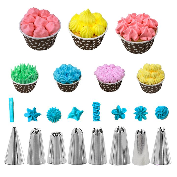 14Pcs Stainless Steel Flower Icing Piping Nozzles Cake Pastry Decorating Accessories Baking Tools