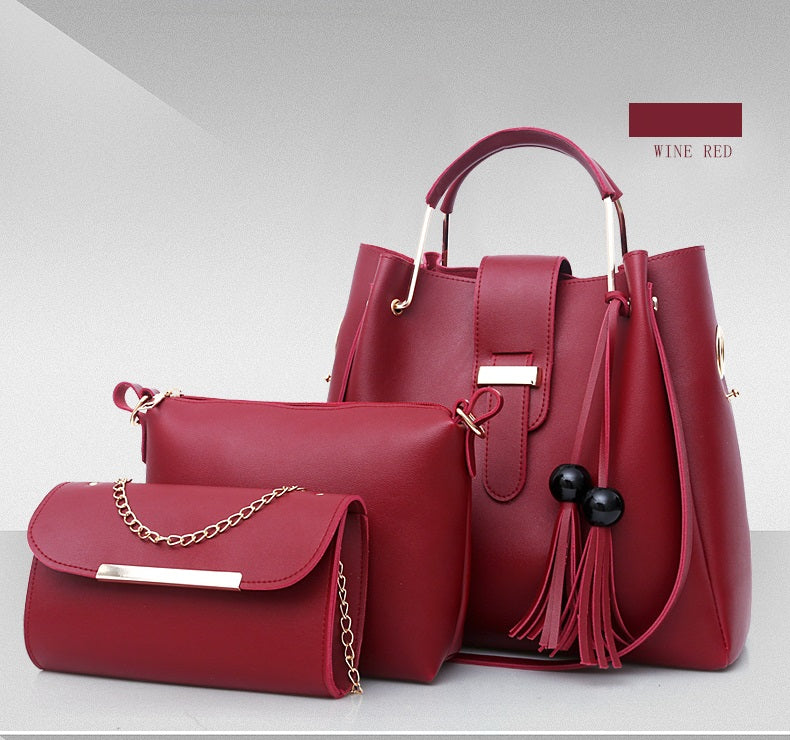 3pcs/Set Big Large Capacity Durable PU Leather Lady Handbags Sling Bags For Ladies Hand Bags Classic Fashion Women Luxury Genuine Bags Wife Girl Friend Chrismas New Year Valentine's Day Gift